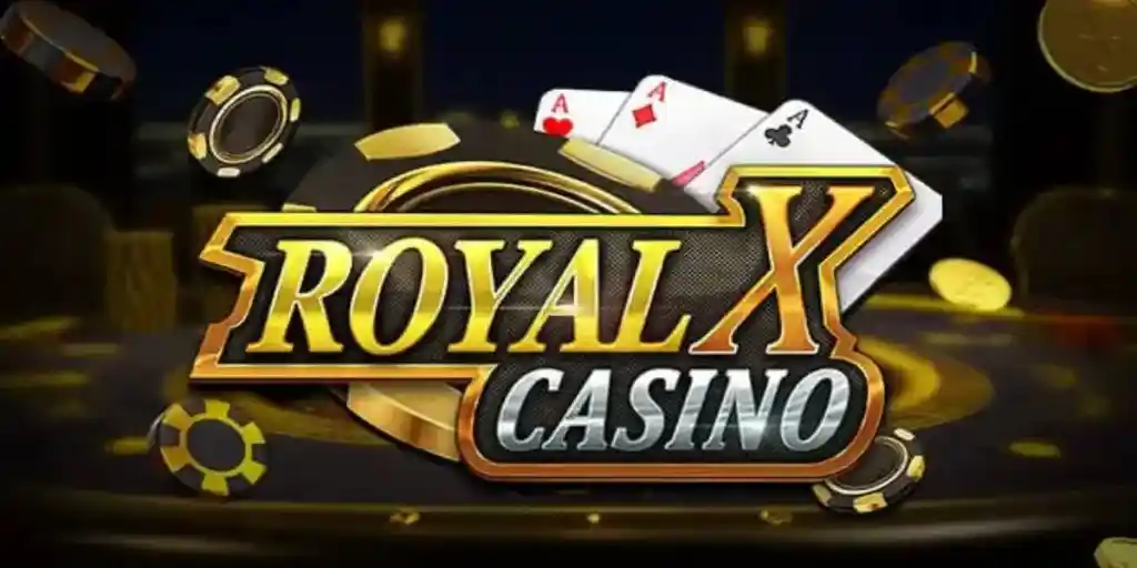 Royal X Casino gaming interface with cards and chips